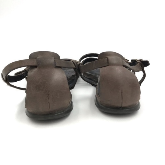 ECCO Flash Gladiator Sandals Brown Leather Flats Size 38 - Picture 3 of 11
